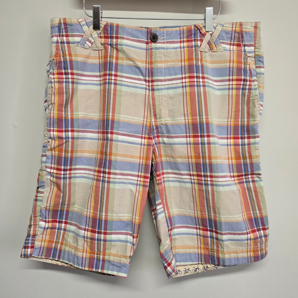 Robert Graham Plaid Shorts Mens 36 Multicolor Bicycle Trim Preppy Summer Casual